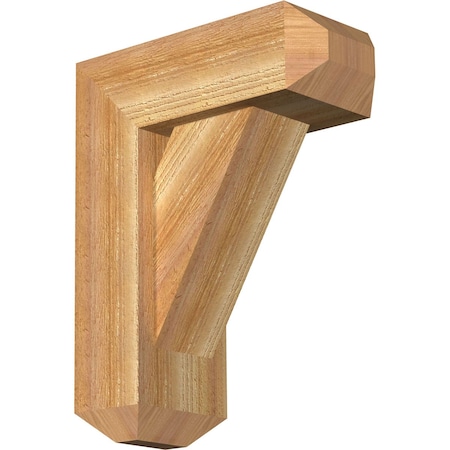Ekena Millwork Traditional Craftsman Rough Sawn Bracket w/ Offset Brace, Western Red Cedar, 6"W x 14"D x 18"H BKT0604X14X18TRA04RWR